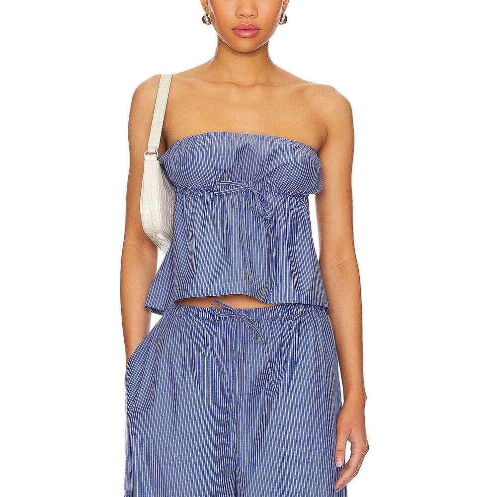 Lovers And Friends Striped Blue Ray Top Size S